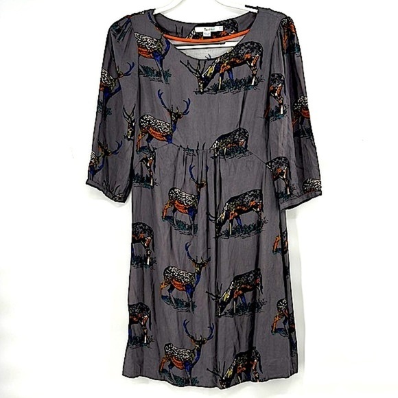 Boden Deer Bick Dress Gray size 6 long - Picture 1 of 5